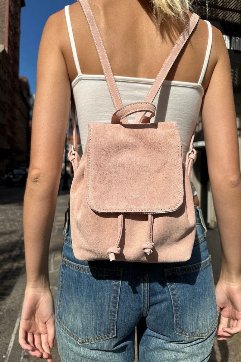 Sac a Dos Brandy Melville Cuir Mini Rose | OVQ-13291753